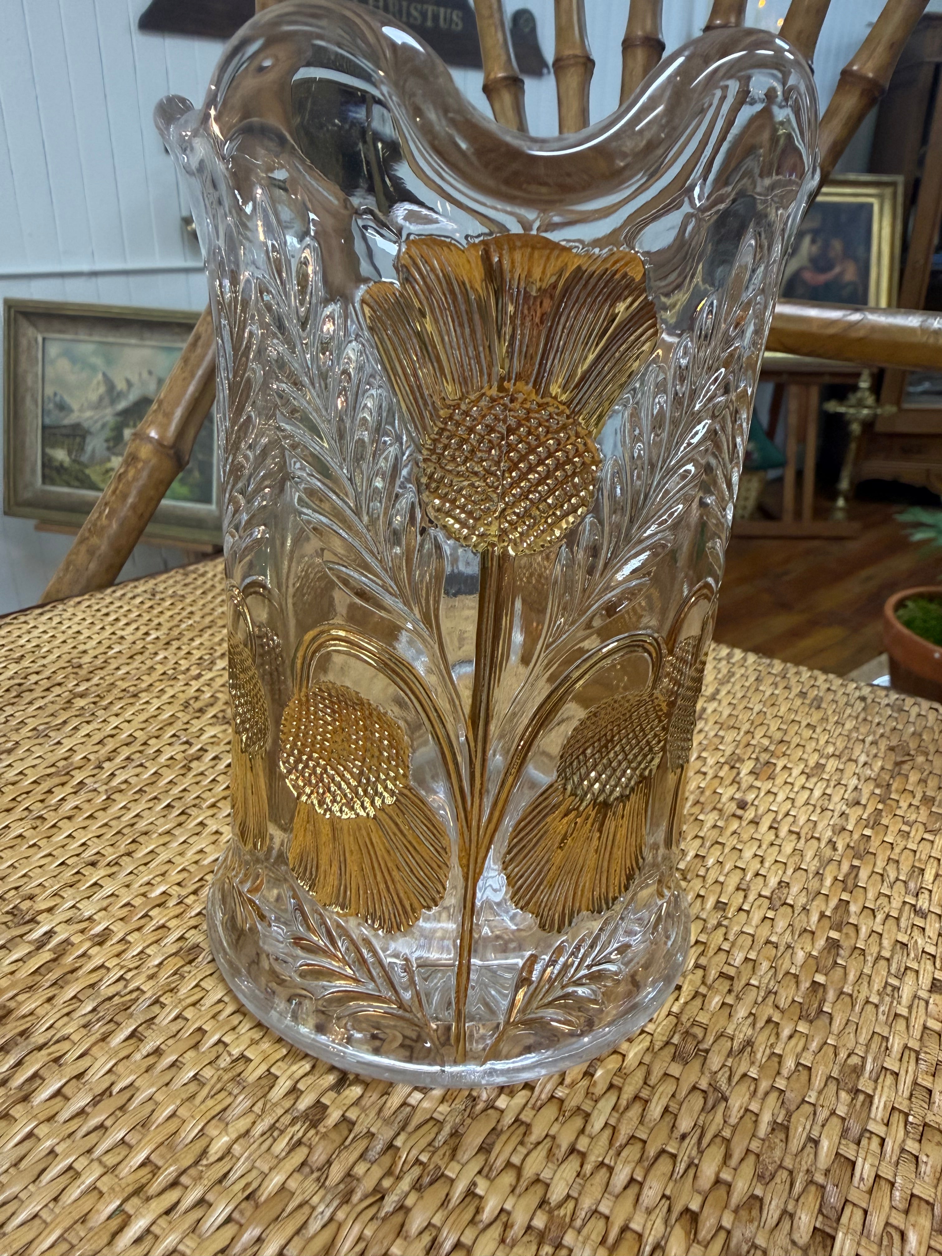 EAPG Gold Floral Pitcher