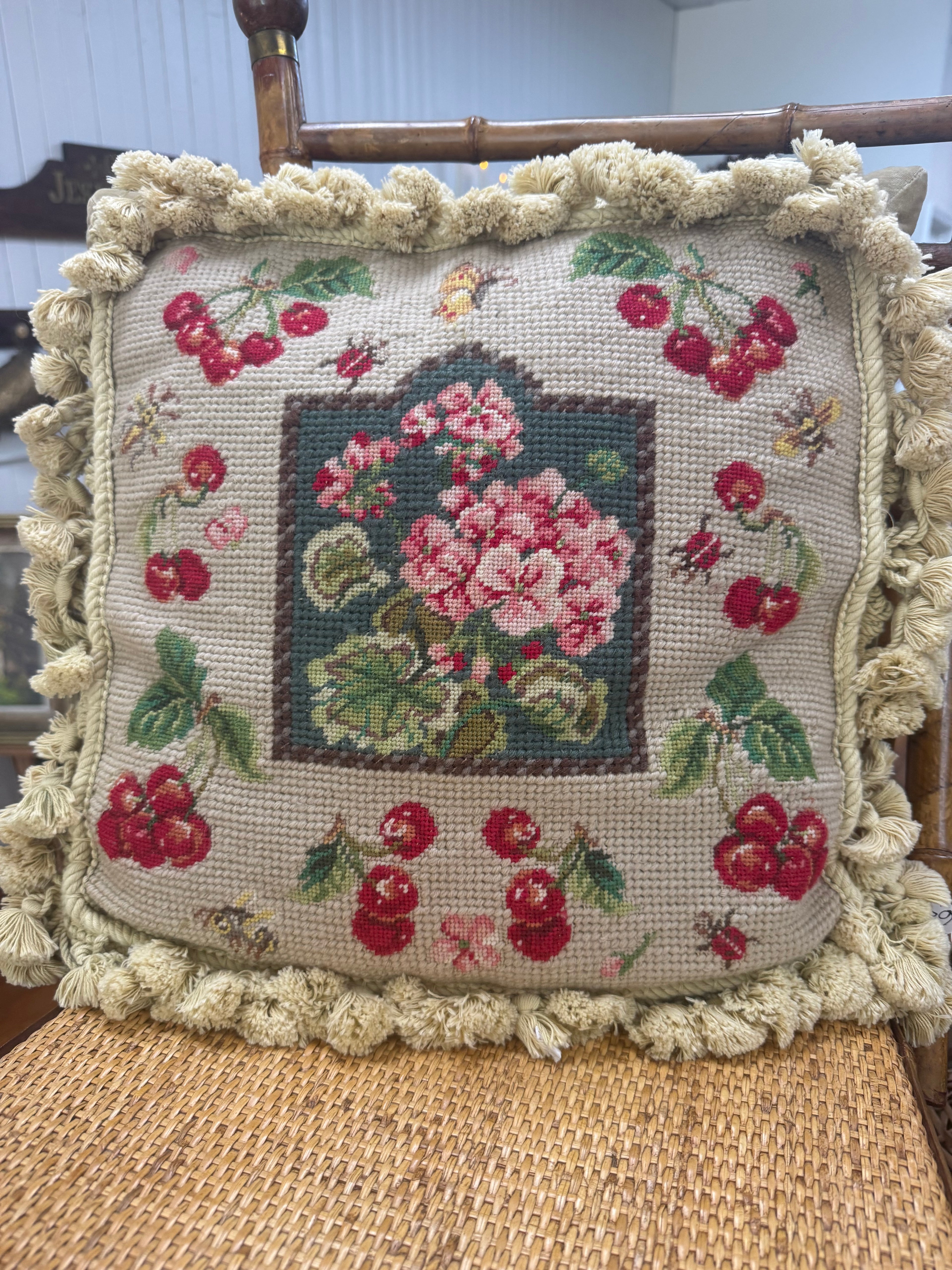 Vintage Needlepoint Pillow