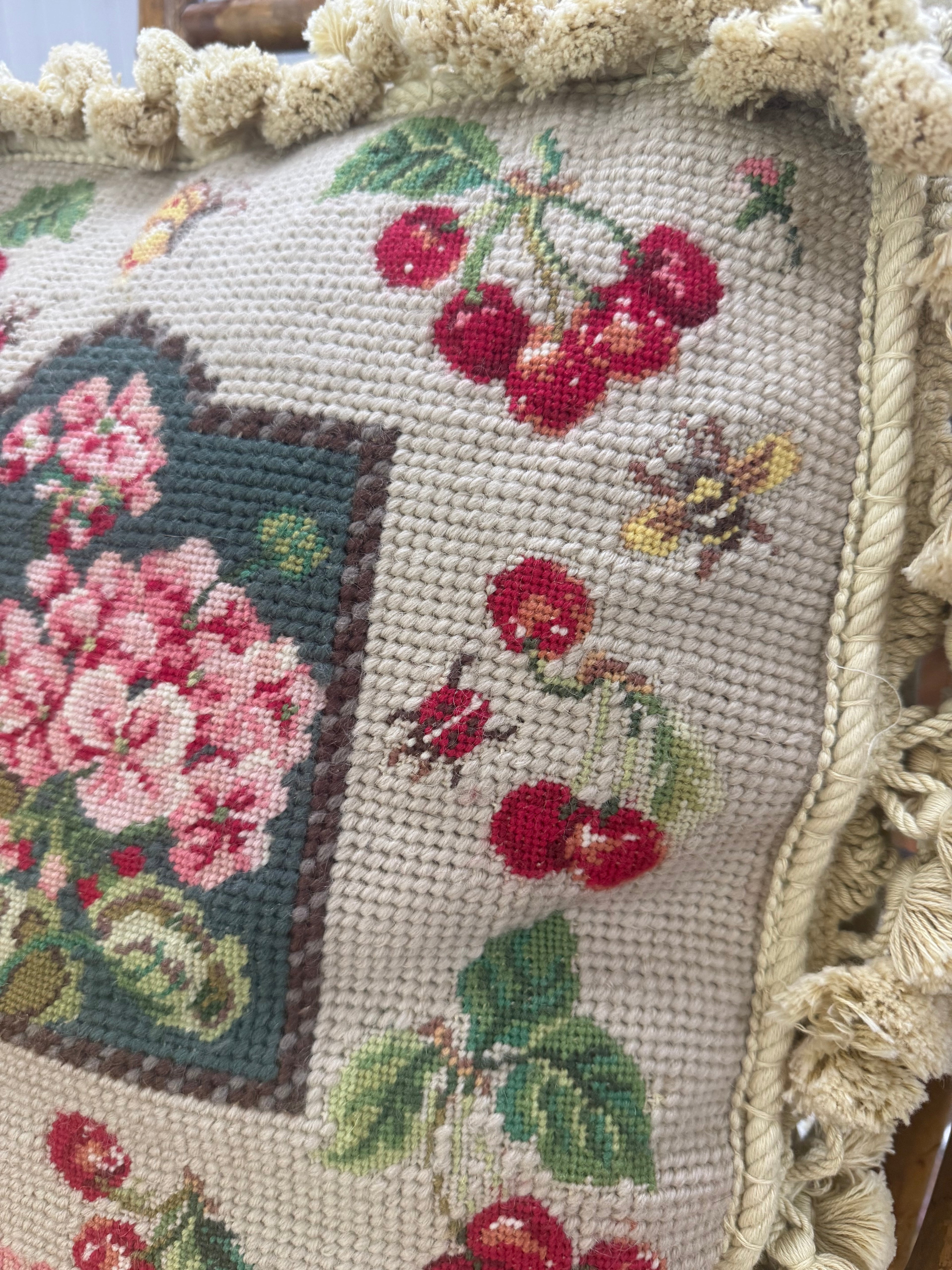 Vintage Needlepoint Pillow