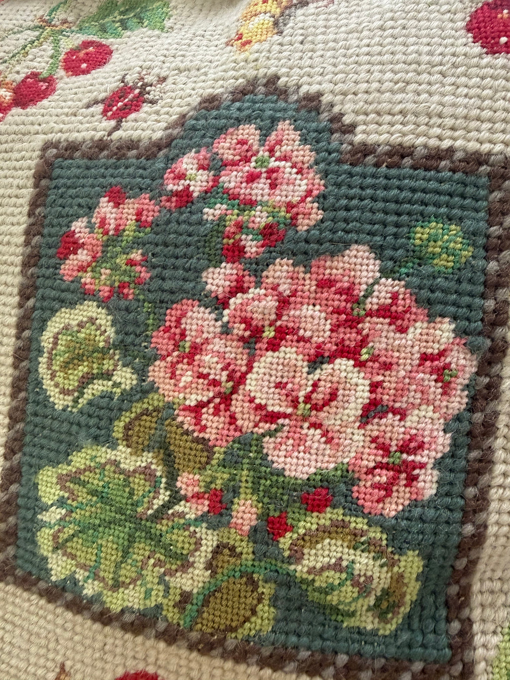 Vintage Needlepoint Pillow