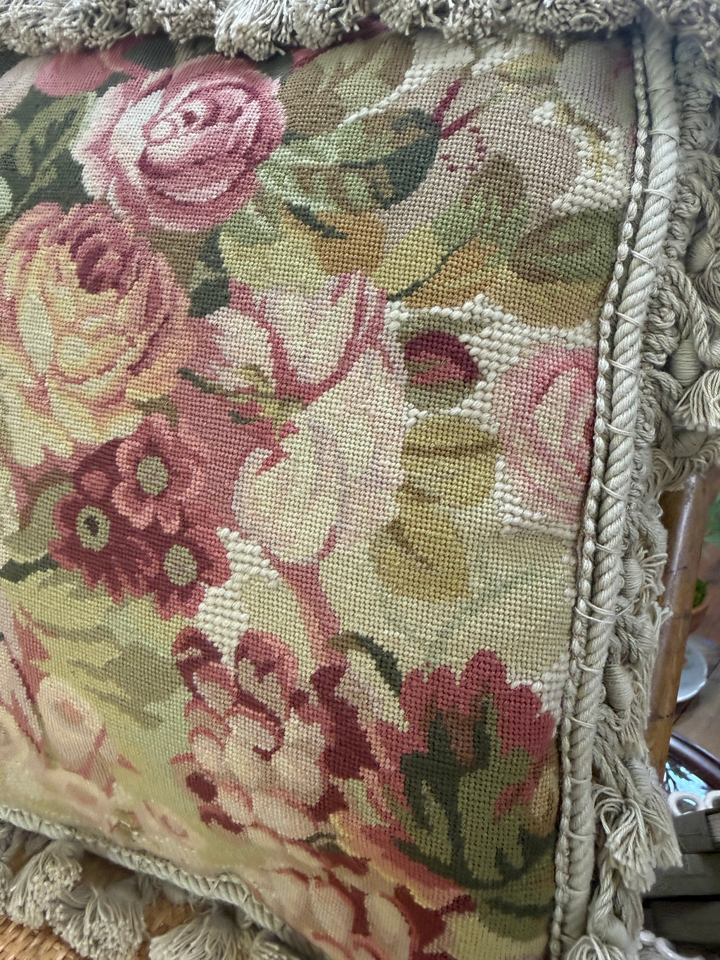 Vintage Needlepoint Pillow
