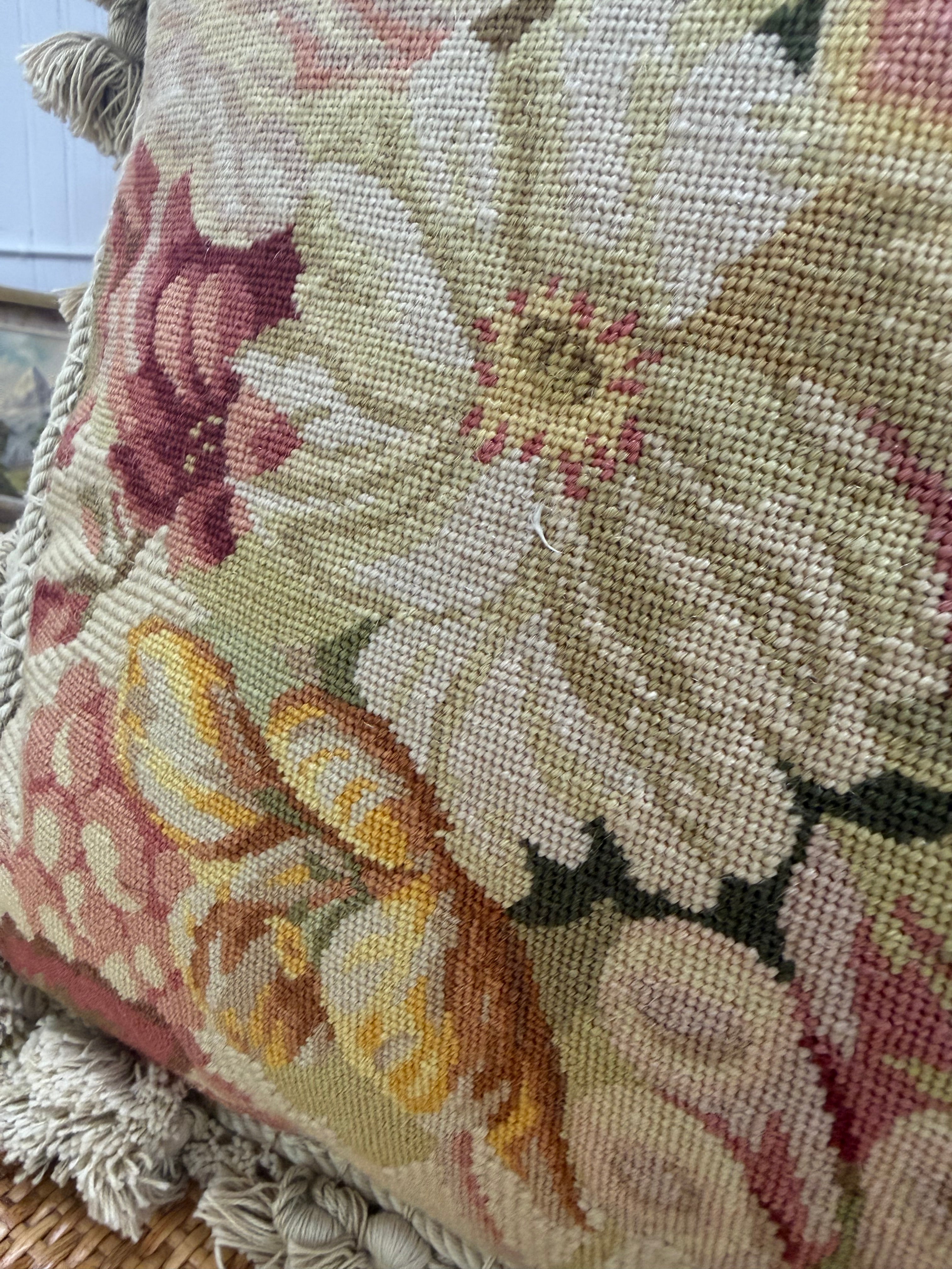 Vintage Needlepoint Pillow