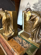Antique Art Nouveau Woman Bookends